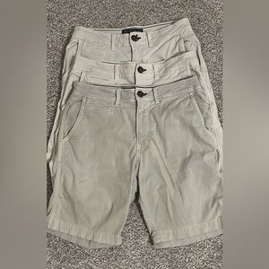 American Eagle Flex khaki shorts Sz 32. All 3 pair included